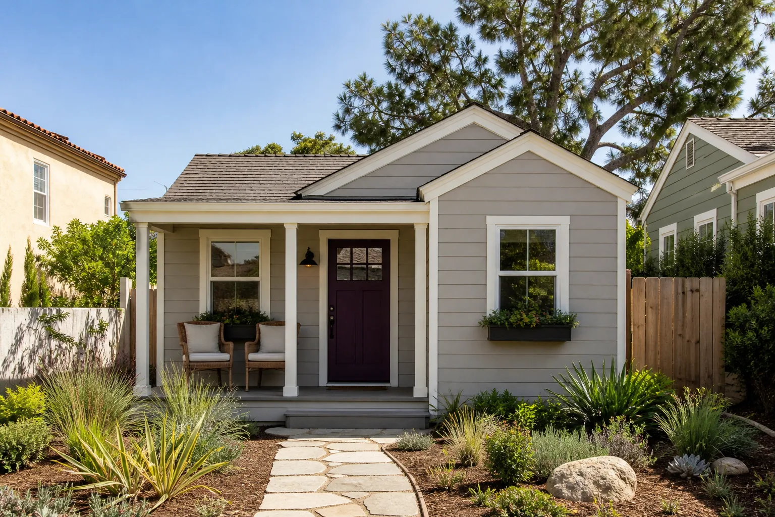 A new cottage-style ADU with a front porch